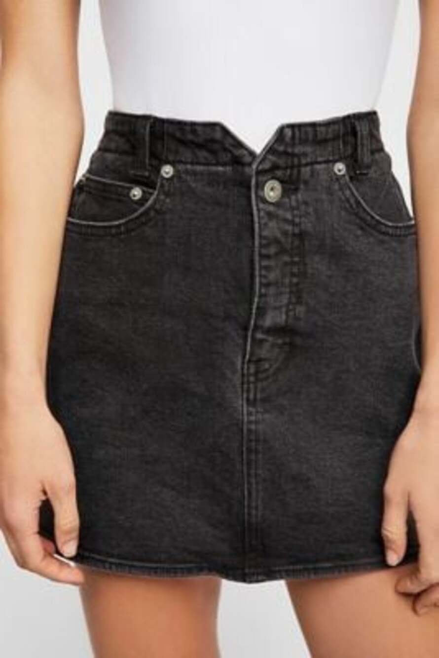 We The Free She's All That Black Denim Mini Skirt Size 25